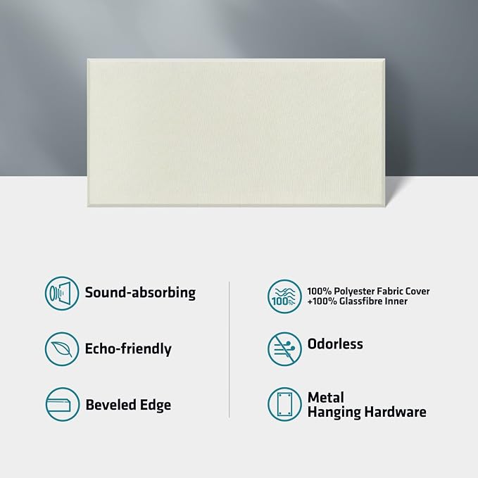 UMIACOUSTICS 2 PCS Acoustic Panel, 47.2" x 23.6" x 2" Fiberglass Sound Proof - Image 4