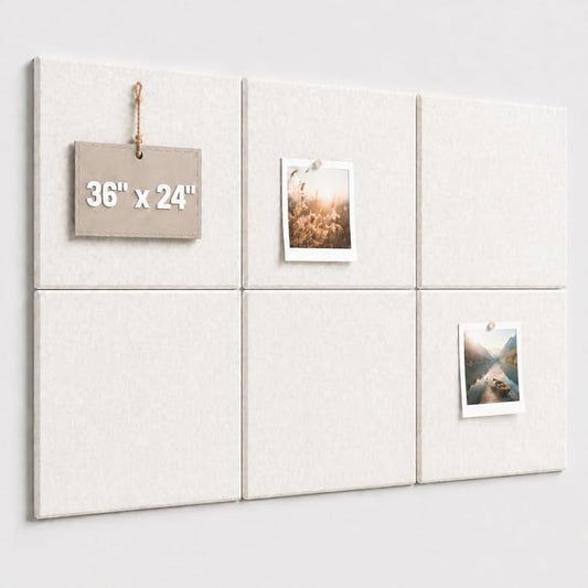 Large Cork Boards for Walls – 36" x 24" Self Adhesive Felt Wall Tiles by CreateYourIdealSpace