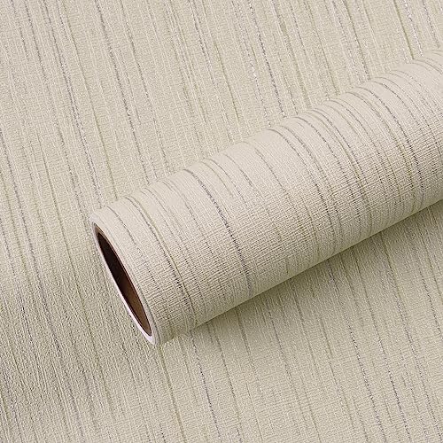 VEELIKE Ecru White Grasscloth Peel and Stick Wallpaper Textured Grasscloth - Image 5
