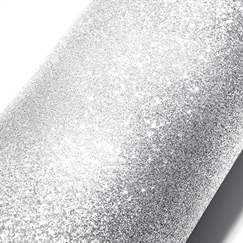 Stickyart Self Adhesive Silver Glitter Contact Paper Peel and Stick Textured by Stickyart