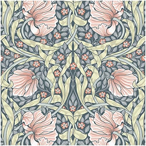 HAOKHOME William Morris Style Peel and Stick Wallpaper Floral Terracotta by HAOKHOME