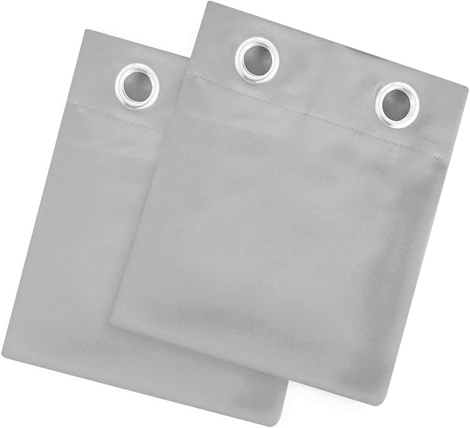 LEMOMO Light Grey Blackout Curtains/38 x 54 Inch/Set of Two Panels Grommet - Image 9