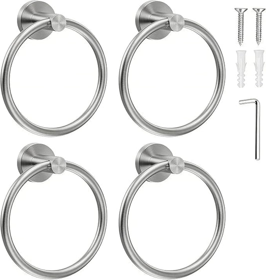 SetSail Towel Holder for Bathroom Wall Silver Towel Ring Stainless Steel Hand by SetSail