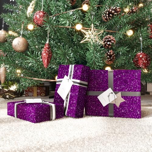 CRE8TIVE 8"x80" Chunky Glitter Wallpaper Stick and Peel Textured Purple - Image 5