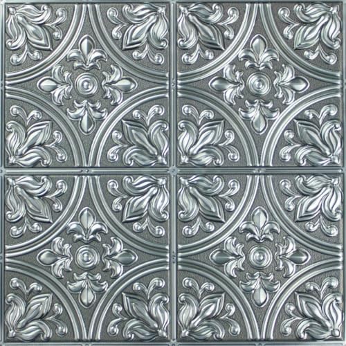 RoomMates TIL4624FLT StickTiles Silver Tin Peel and Stick Tile by RoomMates
