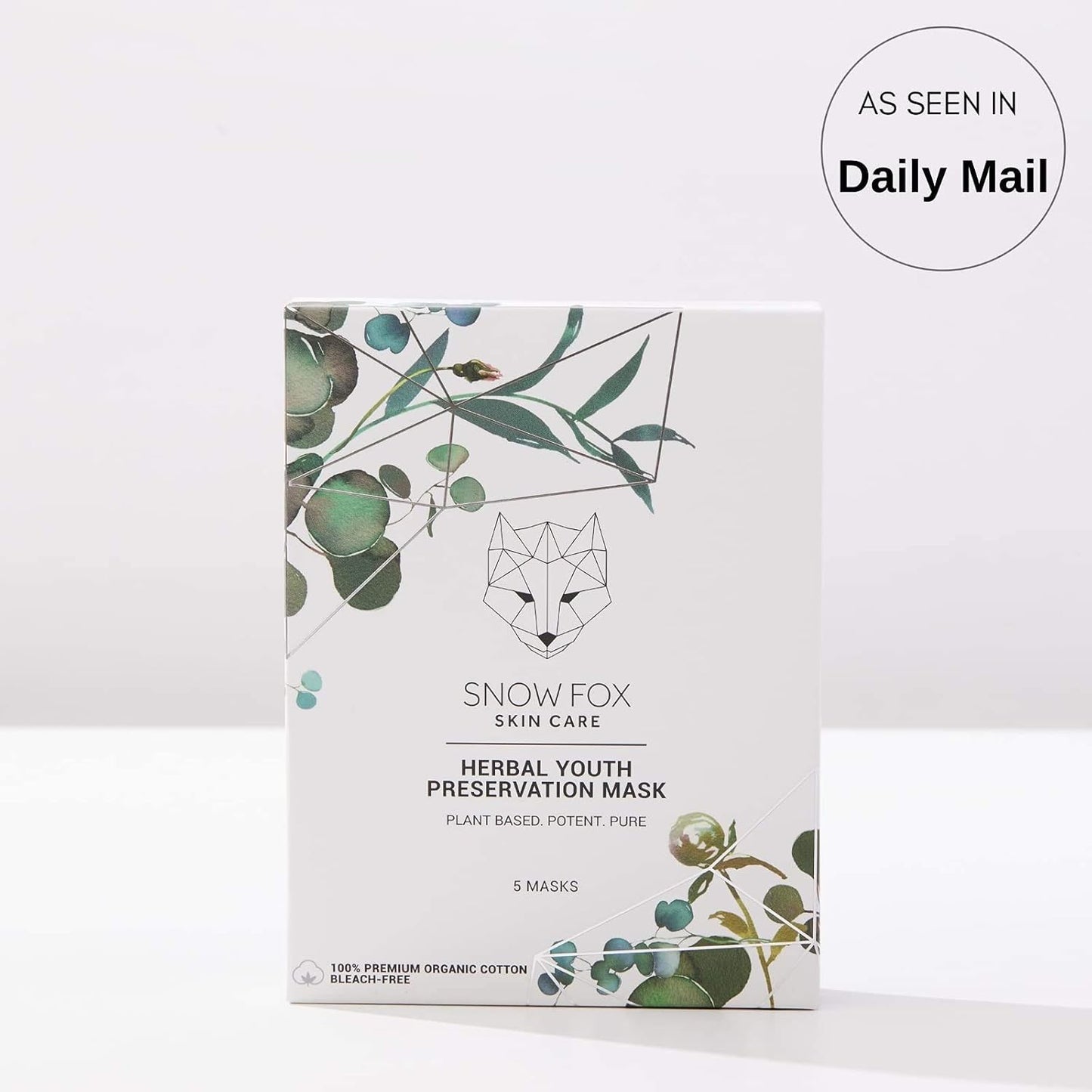 Snow Fox Herbal Youth Mask with Elasticity Production and Collagen Boost, 5-Pack