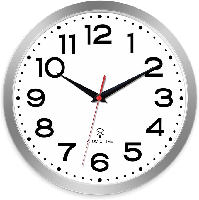 Roymnie Atomic Wall Clock 10 Inch, Modern Clock Battery Operated Classic Analog by Unknown