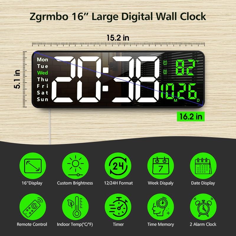 Zgrmbo 16-inch Digital Wall Clock - Image 2