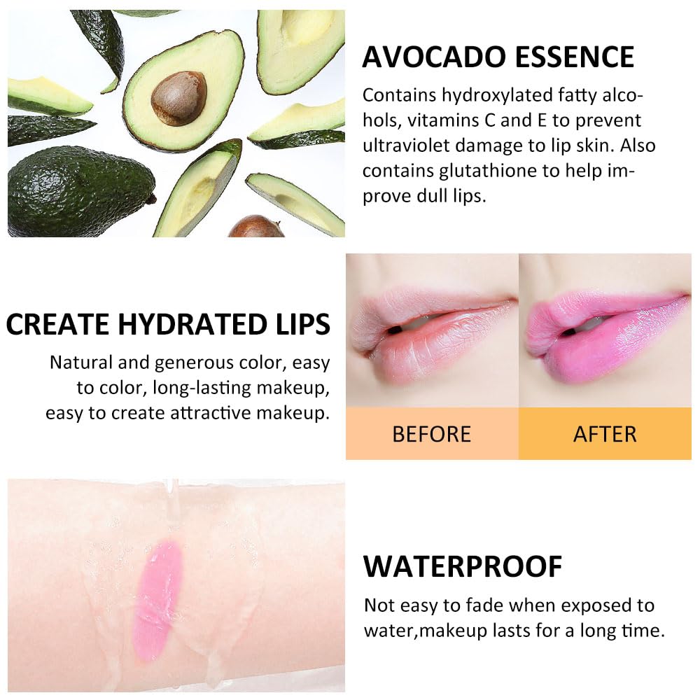 BINGBRUSH Color Changing Lipstick Lip Balm,Korean Magic Lipstick Color Change Changing Lip Tint Tinted Stain Gloss Balm Long Lasting Waterproof Moisturizer (214#)