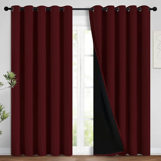 Yakamok 100% Blackout Lined Panels, Room Darkening Thermal Insulated Blackout by Yakamok