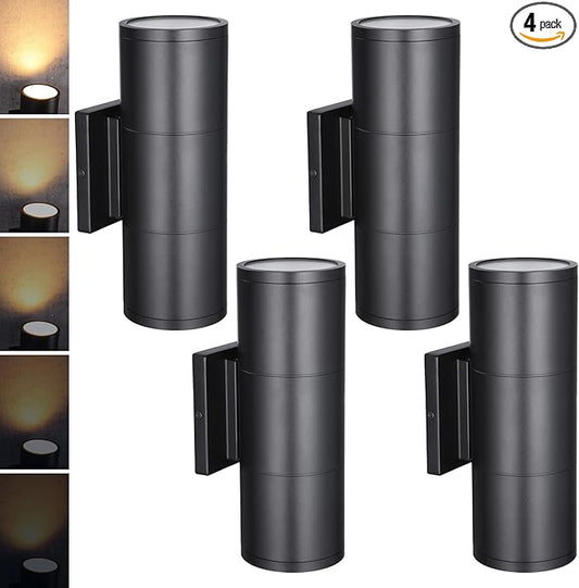 LEONLITE 12 Inch 3000K LED Cylinder Up Down Wall Light Outdoor, 120-277V by LEONLITE