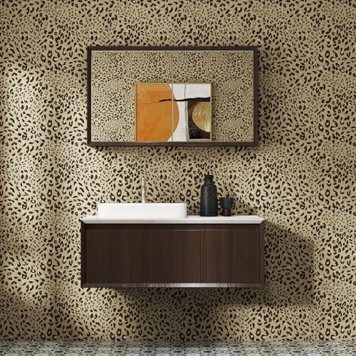 Leopard Print Peel and Stick Wallpaper Animal Pattern Removable Wall Covering - Image 3