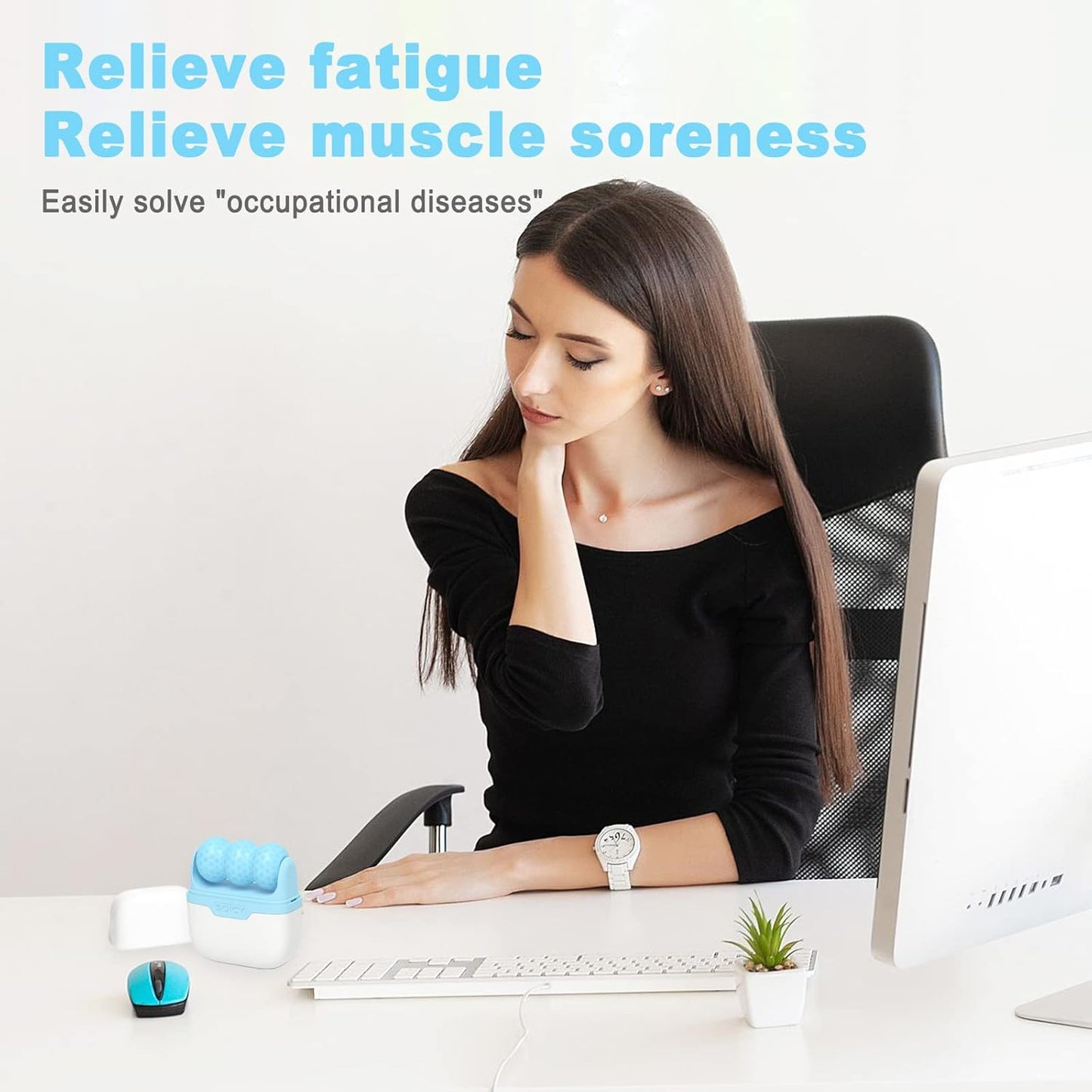 Leeshine Ice Roller for Face and Eyes - Facial Skin Care Tools with 2 in 1 Massage Roller and Travel Case Self Care Gift.Men Women (Blue)