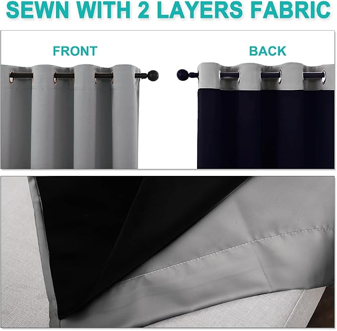 NICETOWN Total Shade Curtains and Draperies, Heavy-Duty Full Light Shading - Image 5