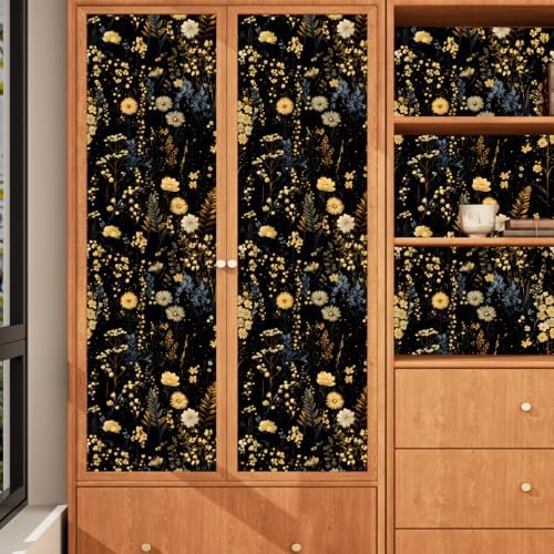 Dark Retro Moody Wildflower Peel and Stick Wallpaper 17.5" x 118" - Image 7