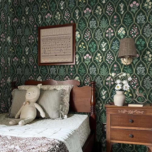 Dimoon 17.3''x78.7'' Peel and Stick Wallpaper Floral Contact Paper Vintage - Image 4