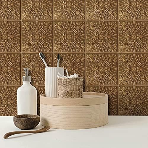 RoomMates StickTiles Copper Tin Peel and Stick Tile Backsplash - Image 4