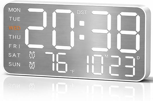 MASHI 8.4''Large Digital Wall Clock, Led Alarm Clock by MASHI