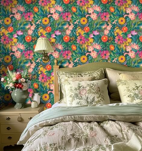 HAOKHOME Peel and Stick Wallpaper Floral Renter Friendly Wall Paper - Image 2