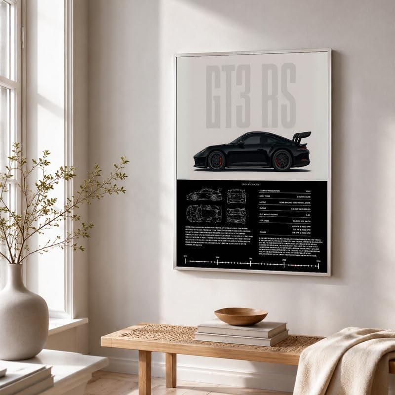 InkFlow Posters Vintage Racing Car Canvas Poster - Image 3