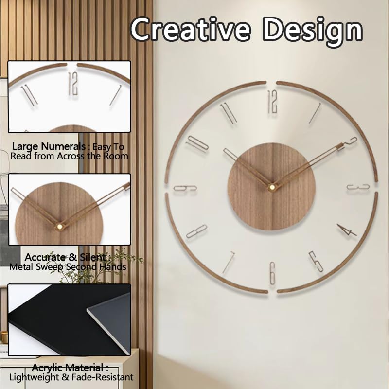 Modern Minimalist Wooden Wall Clock - Image 5