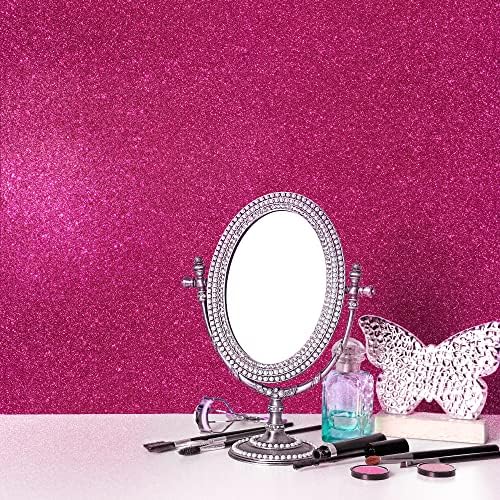 VEELIKE Hot Pink Glitter Wallpaper Stick and Peel Sparkle Pink Wallpaper - Image 5