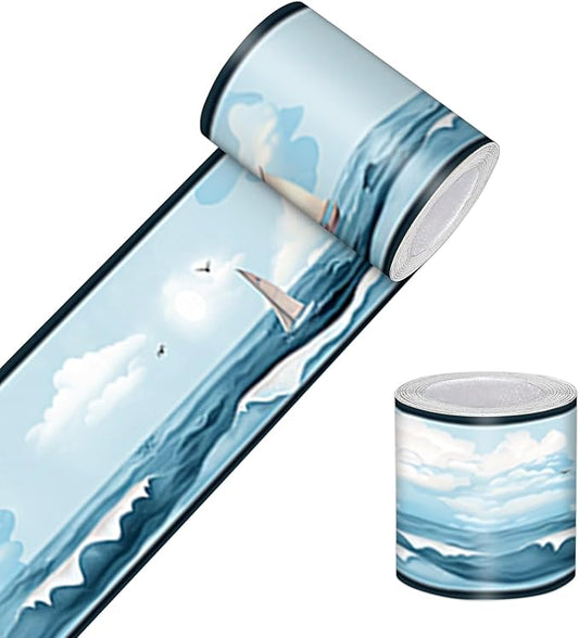 HOMETITUTE Wallpaper Border Peel and Stick Nautical Wall Trim Self Adhesive by HOMETITUTE
