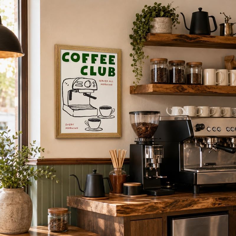 Coffee Bar Framed Wall Art Espresso Machine Picture Kitchen Wall Decor - Image 3