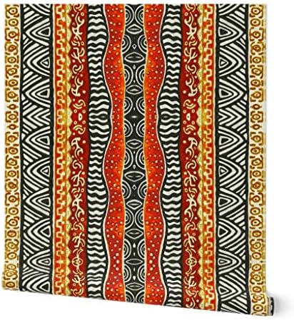 Spoonflower African Inspired Peel and Stick Removable Wallpaper by Spoonflower