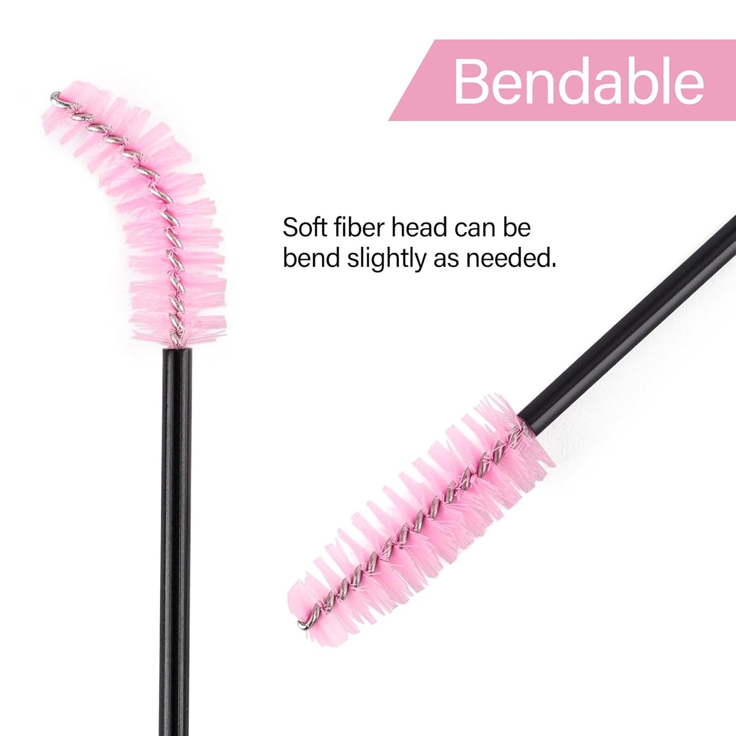 BTYMS 500 Pieces Disposable Mascara Wands Eyelash Brush Brow Brushes Applicators Lash Spoolies for Eye Lash Extension - Multi Color