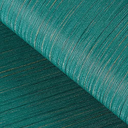 FunStick 15.7"x472" Grasscloth Peel and Stick Wallpaper Textured Emerald Green by FunStick