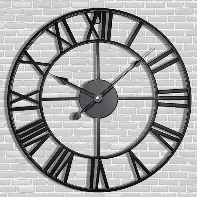 Antique Tower 30 inch Large Roman Numeral Wall Clock, Indoor Outdoor Patio by Letmaliy