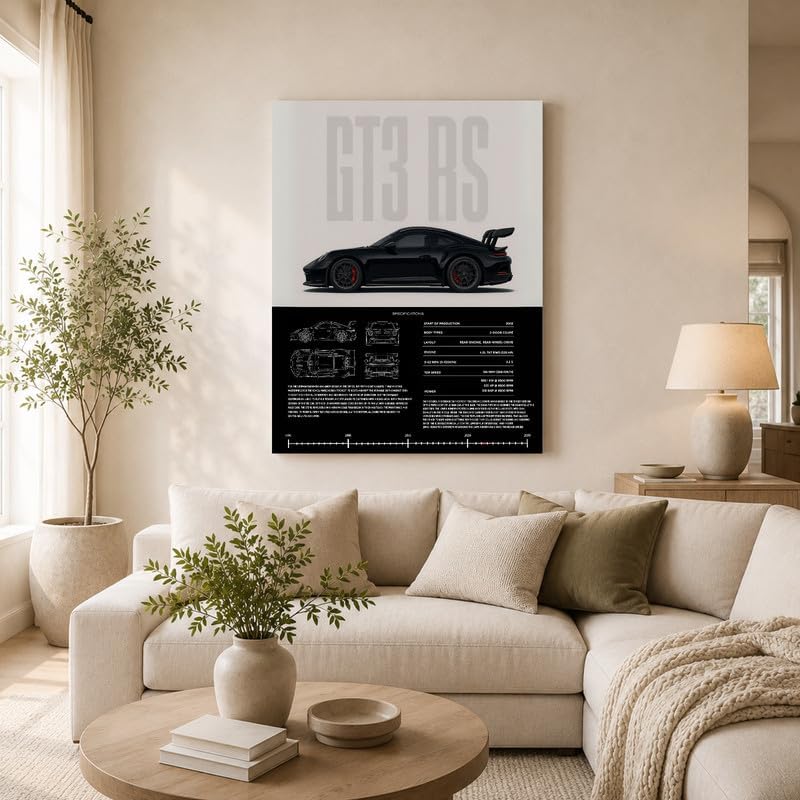 InkFlow Posters Vintage Racing Car Canvas Poster - Image 3