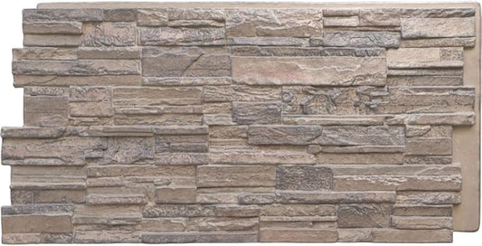 EverStone Cascade Faux Stone Panel, 48 5/8"W x 24 3/4"H x 1 1/4"D, Polermo Color by EkenaMillwork