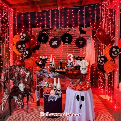 JMEXSUSS 300LED Red Curtain Lights - Image 2