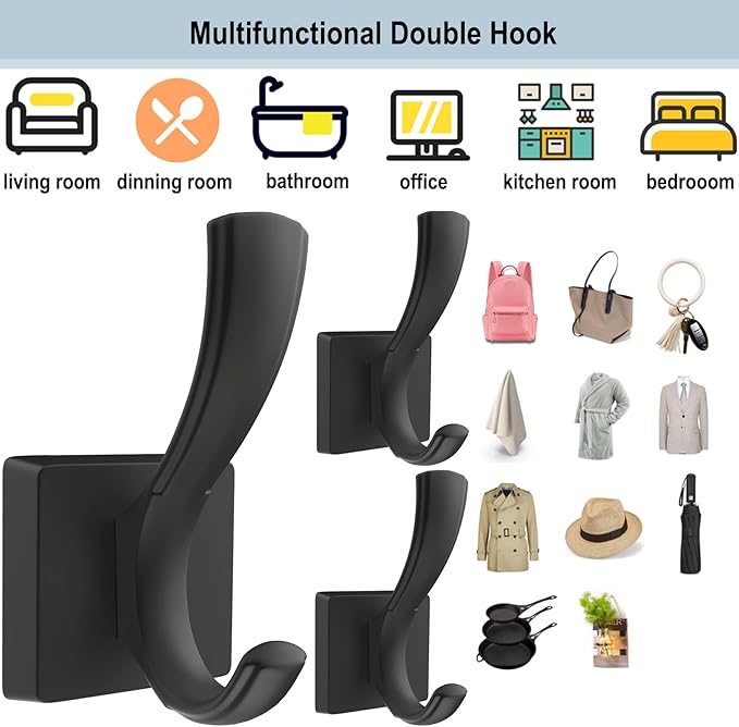 TOFIIGREM Black Towel Hooks Coat Hooks - Image 7