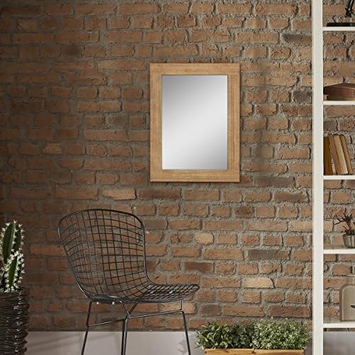 Stonebriar 24" x 18" Rectangle Natural Wood Frame Wall Mirror - Image 6