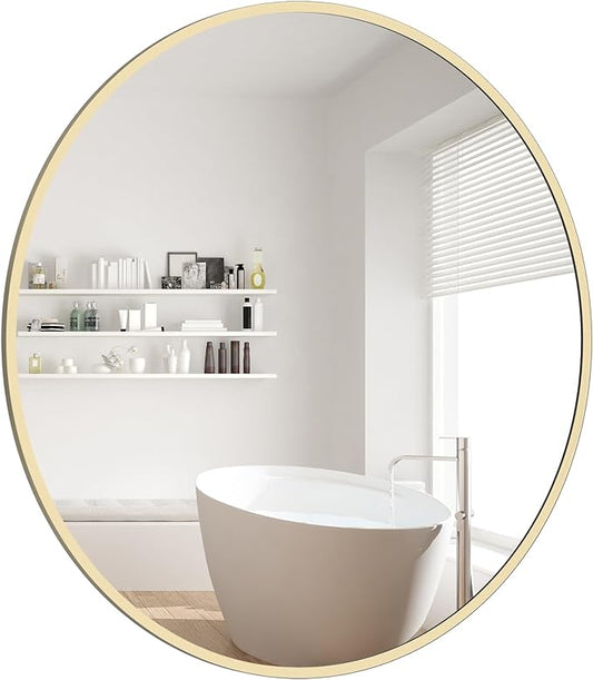 WallBeyond 20 inch Round Mirror Gold Circle Wall Mirror by WallBeyond