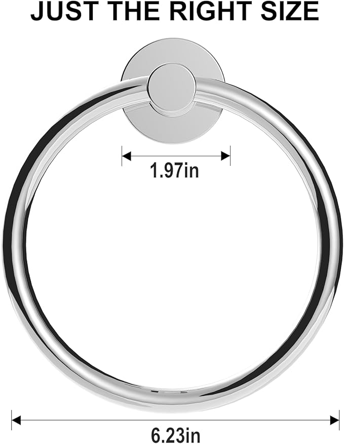 SetSail Towel Holder for Bathroom Wall 2 Packs Towel Ring Stainless Steel Heavy - Image 5