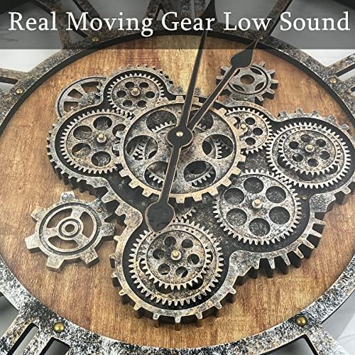27 Inch Moving Gear Wall Clock, Oversized Wall Clocks, Clock Living Room Decor - Image 4