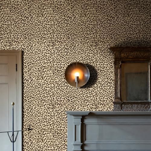 Simon&Siff Leopard Print Peel and Stick Wallpaper 17.3"x400" Black/Brown - Image 4