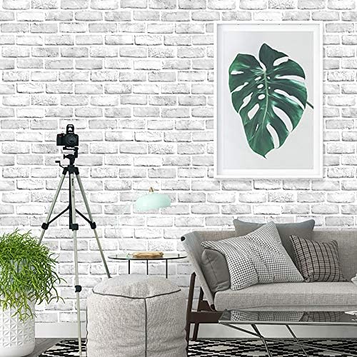 Cohoo Home White Brick Wallpaper Peel and Stick Contact Paper Faux 197”×18” by CohooHome