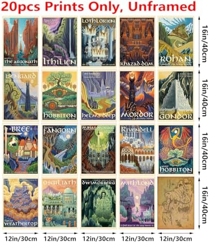 Middle Earth Landscape Wall Art Prints Canvas PaintingFantasy Posters, Wall - Image 2