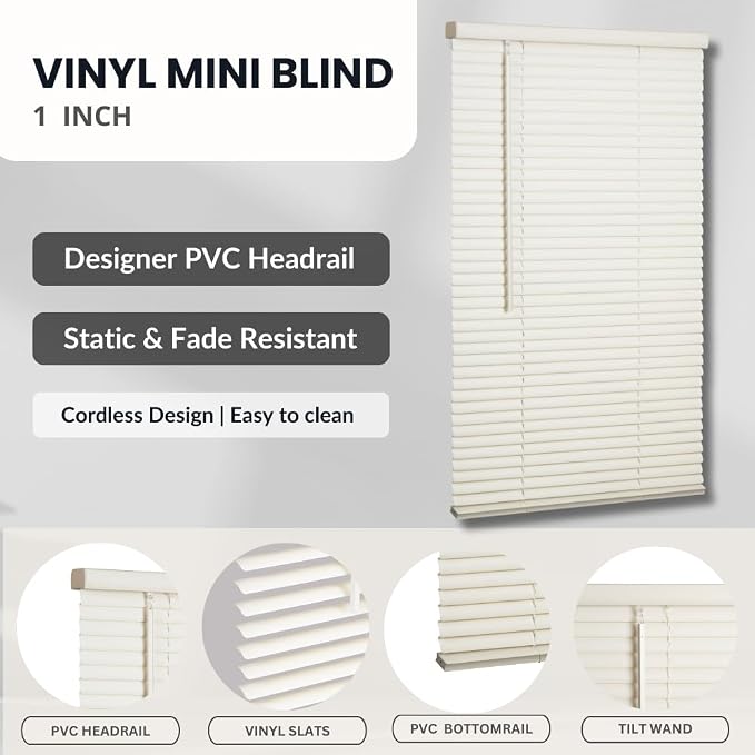 LOTUS & WINDOWARE Cordless Mini Blind, Window Blinds - Image 4