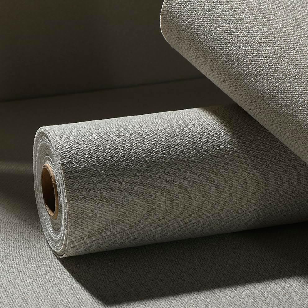 Grasscloth Textured Peel&Stick Wallpaper Slight Velvety Fabric - Image 2