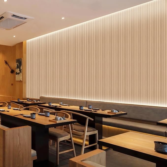 16-Pack 3D Soundproof Slat Wall Panels, Modern Faux Wood Wall Cladding - Image 5
