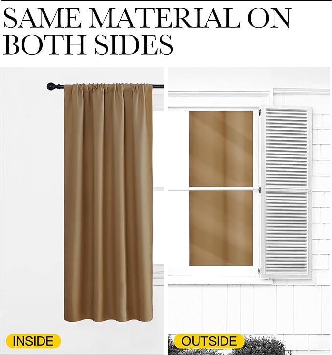 NICETOWN Blackout Curtains for Living Curtains, 2 Panels, 42 by 84, Room - Image 6