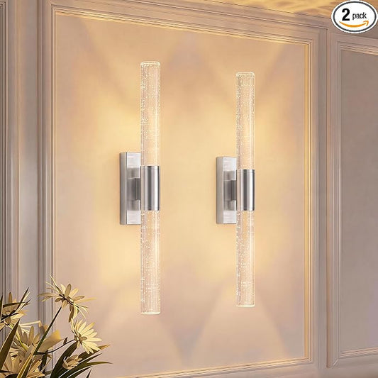 camuucci Battery Operated Wall Sconces Set of 2 Rechargeable Battery Powered by CAMUUCCIWALLSCONCES
