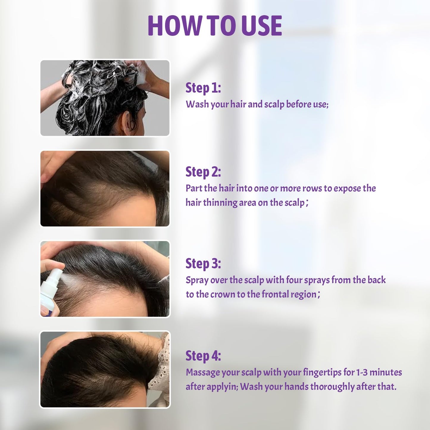 3.38 fl.oz - 5% Minoxidil for Women Hair Growth, Minoxidil Spray with Biotin for Thicker, Stronger, Fuller & Healthier Hair, Hair Regrowth Treatment for Reduce Hair Loss & Thinning, for All Hair Types