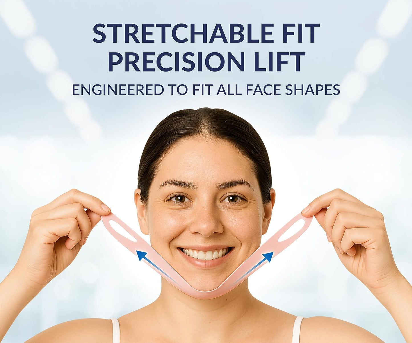 Stylia V Line Lifting Collagen Face Mask - Double Chin Strap for Women - Jawline Shaper Face Lift Tape - Neck Lift Collagen Mask - Chin Strap for Sleeping - Hyaluronic Acid, Aloe Vera, Cica 2PC